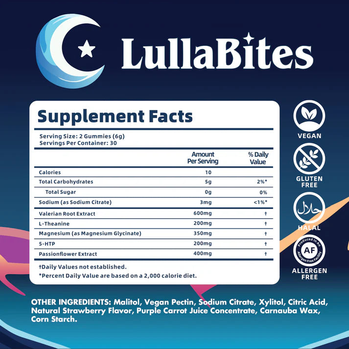 LullaBites Natural Sleep Gummies - 30 Servings