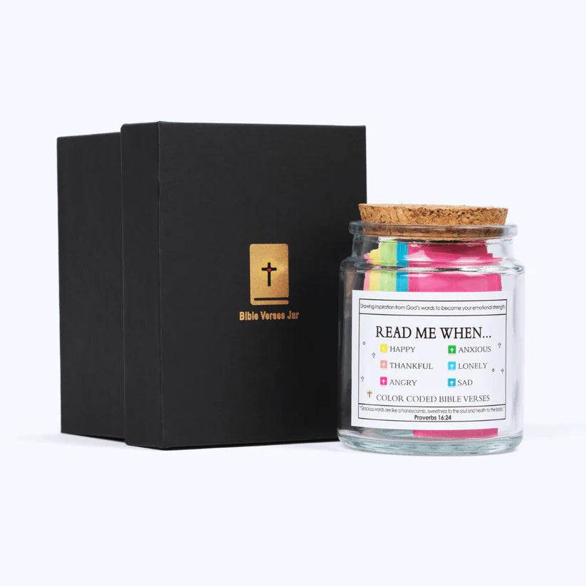 (GIFTING OFFER) Handmade 90 Day Bible Verses Jar (Free Christian Gift Box)
