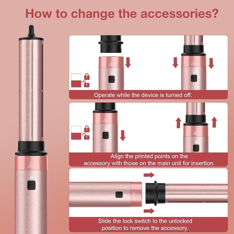 Brightup 5 in 1 Air Styler Automatic Hair Curling Iron with Detachable Brush Head, Blow-Dry,Straightening Wrap  Negative Ions Ergonomic Rose Gold(Advanced Custom) TikTokShopBlackFriday TikTokShopCyberMonday