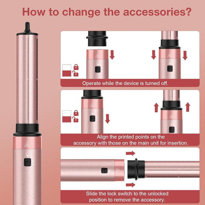 Brightup 5 in 1 Air Styler Automatic Hair Curling Iron with Detachable Brush Head, Blow-Dry,Straightening Wrap  Negative Ions Ergonomic Rose Gold(Advanced Custom) TikTokShopBlackFriday TikTokShopCyberMonday