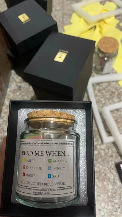 (GIFTING OFFER) Handmade 90 Day Bible Verses Jar (Free Christian Gift Box)