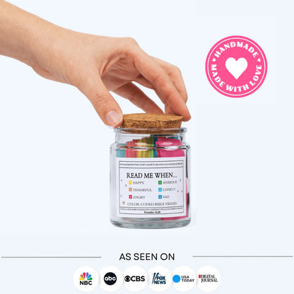 (GIFTING OFFER) Handmade 90 Day Bible Verses Jar (Free Christian Gift Box)