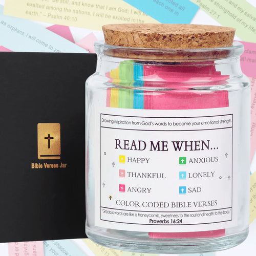 (GIFTING OFFER) Handmade 90 Day Bible Verses Jar (Free Christian Gift Box)